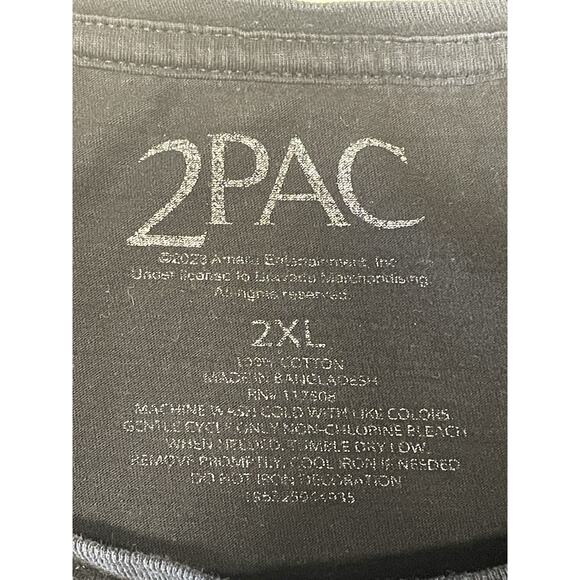 Tupac Men’s Size 2XL Black Trust Nobody Hip Hop Rapper Short Sleeve Music Tee - Picture 6 of 8
